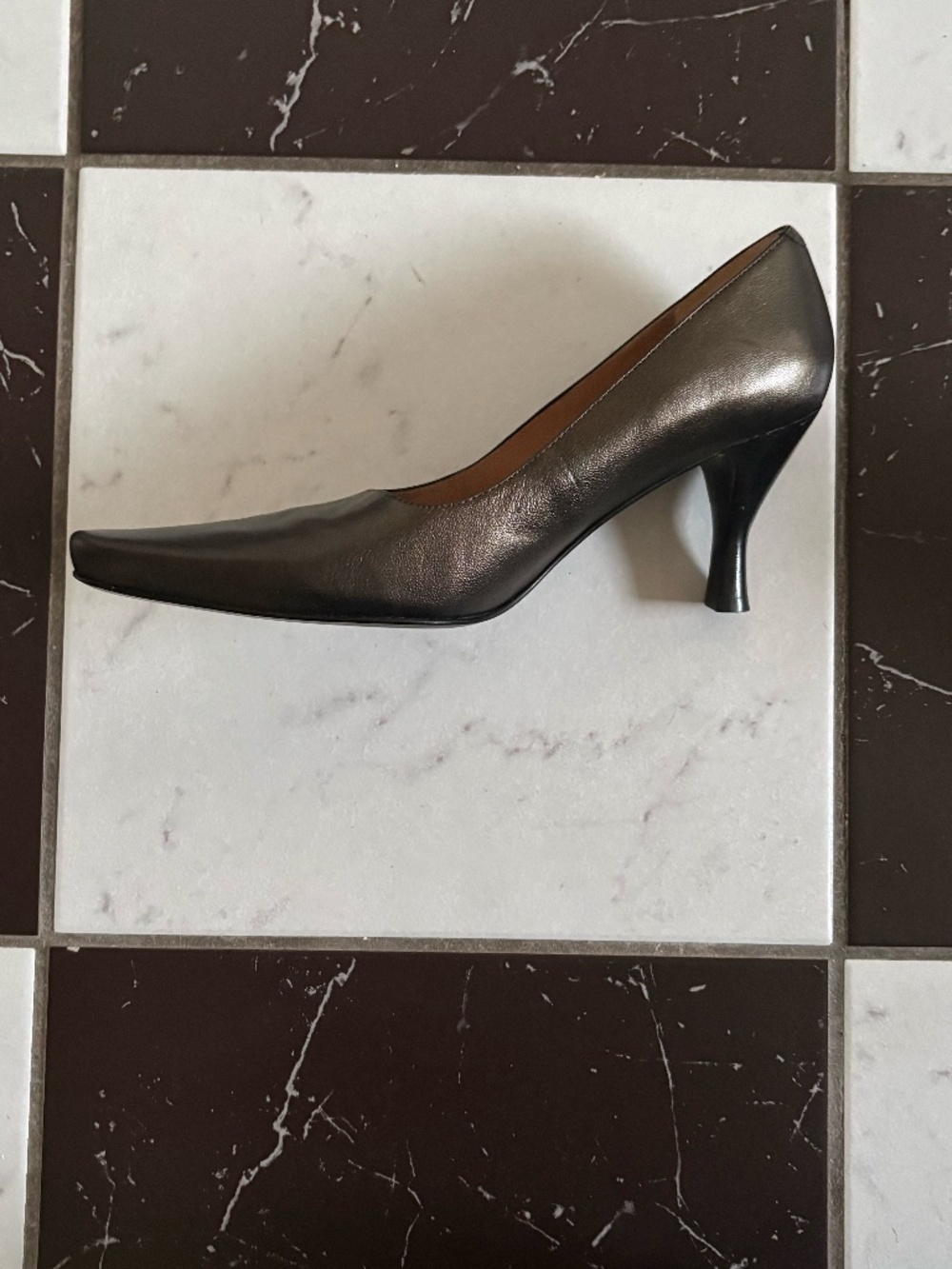 Kenneth Cole New York Women's Size 40 Leather Brown Metallic Heels - Picture 6 of 13
